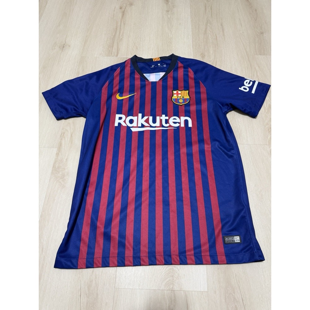 FC Barcelona Soccer Jersey Nike Mens Medium Shirt Blue 2017/2018 Home Customized